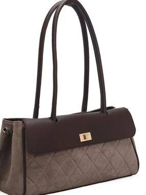 Shoulder Bag in Brown & Taupe NWT